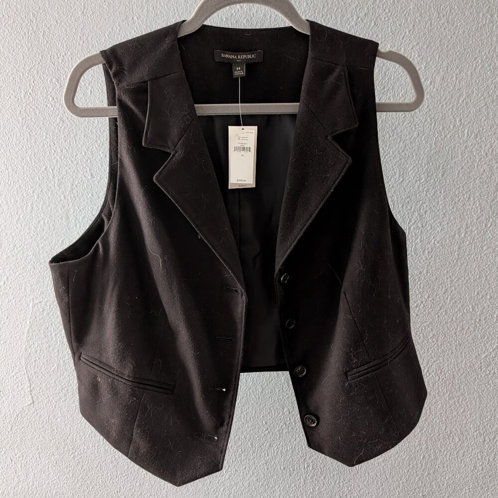 NWT Women's Banana Republic Flannel Vest Sz 14